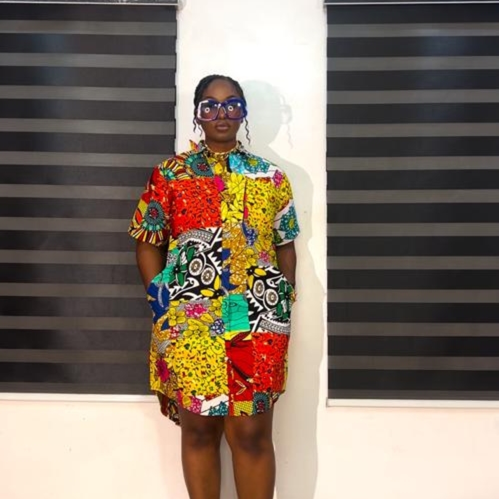 Colorful Patchwork Midi Dress